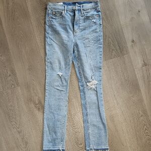 GAP Cigarette High Rise Skinny Jean with Distressed Knee